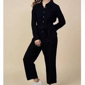 Skies Are Blue Cotton Utility Jumpsuit Black Denim Medium‎ New With Tags